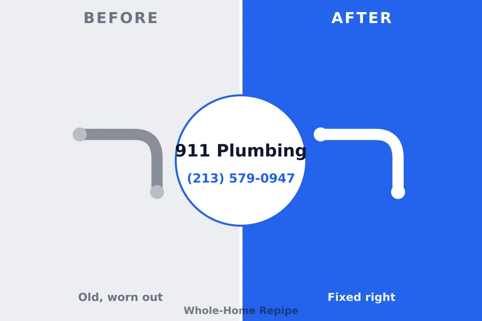 Before and after: plumbing company Bay Head, NJ